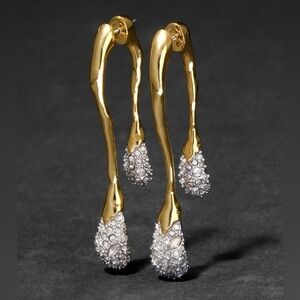 ALEXIS BITTAR Solanales Crystal Front Back Double Drop Earrings - Gold